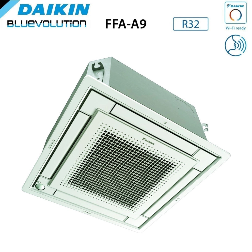 Climatizzatore Condizionatore Daikin Bluevolution Inverter Dual Split a Cassetta FFA-A 9+9 con 2MXM50A R-32 Wi-Fi Optional Con Griglia Bianca Inclusa 9000+9000 Garanzia Italiana