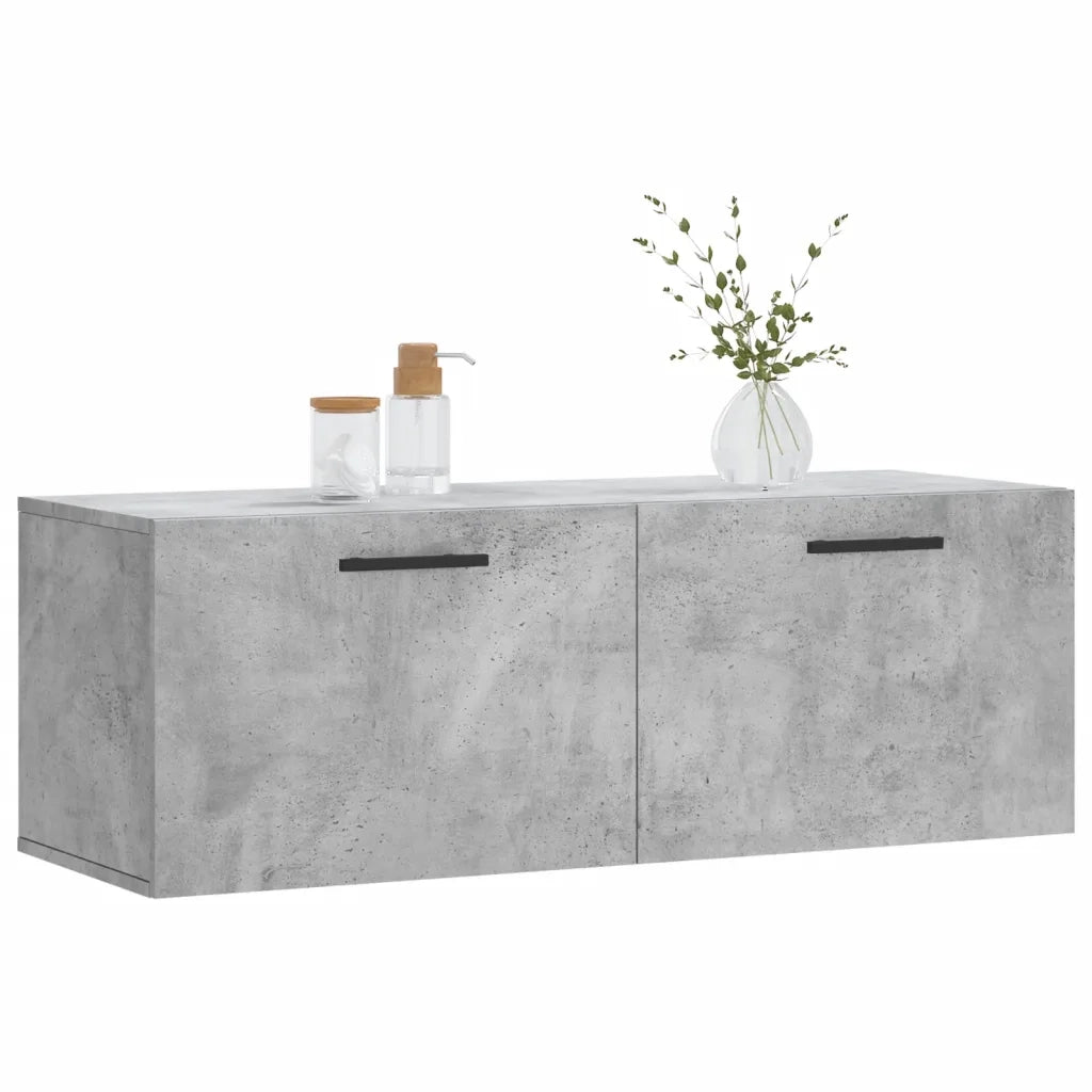 Armadietto a Muro | Mobile a Parete Grigio Cemento 100x36,5x35 cm Legno Multistrato
