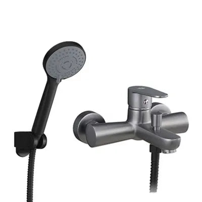 Miscelatore vasca nichel nero satinato con duplex e kit doccia serie  Lizzy