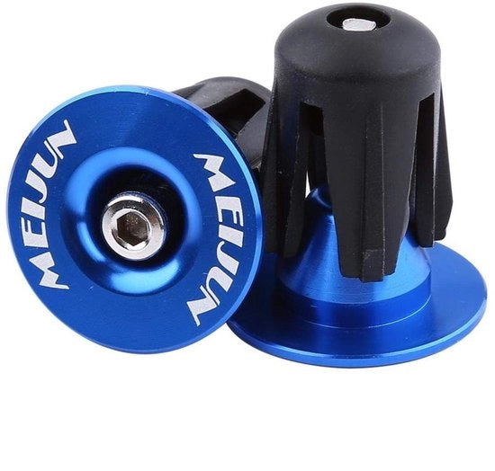 Manubrio per bicicletta con cappuccio - 2 pezzi - Alluminio - Antiscivolo - Sostenibile - Regolabile - Adattatore da 17,5-21,9 mm - Stelo di sterzo