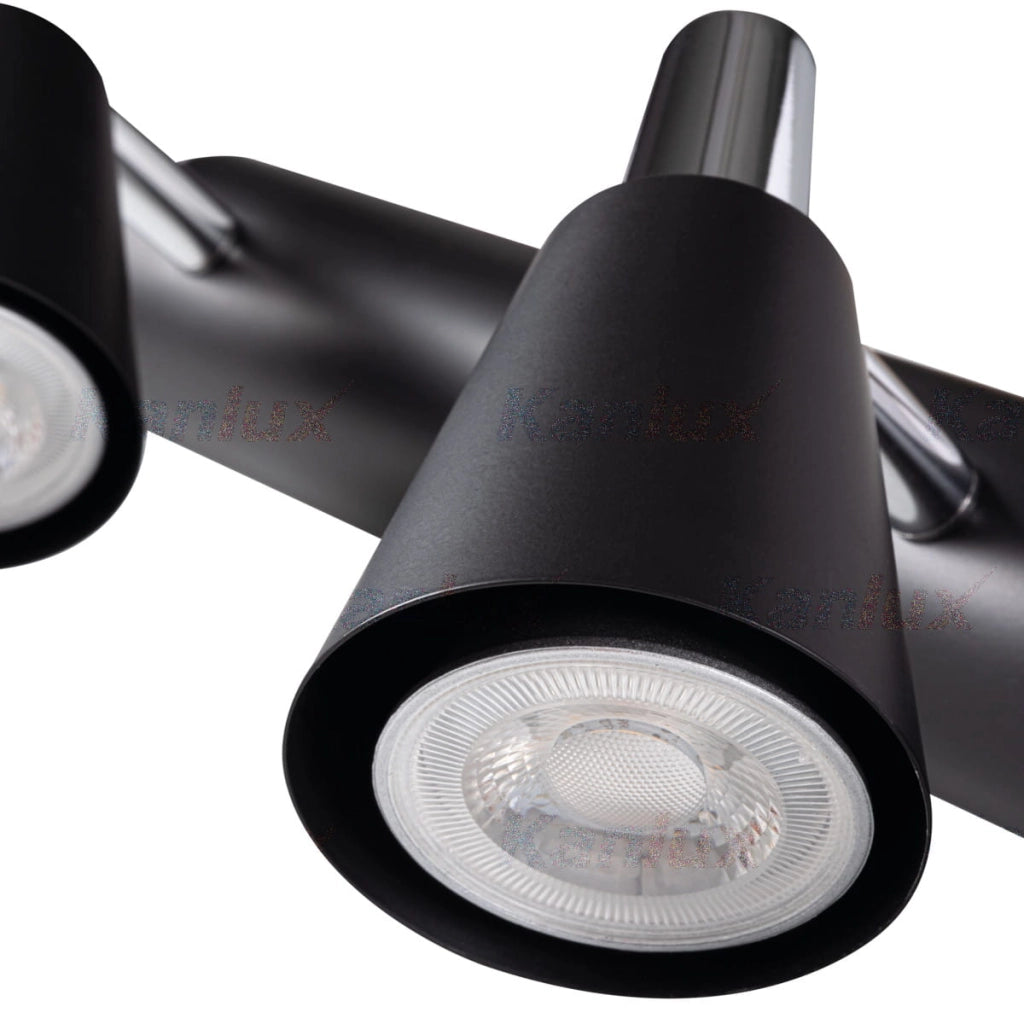 Plafoniera/Applique Kanlux SEMPRA 2xGU10 nera dimmerabile