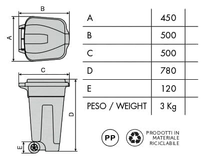 Bidone per Rifiuti 80 l Colore Verde