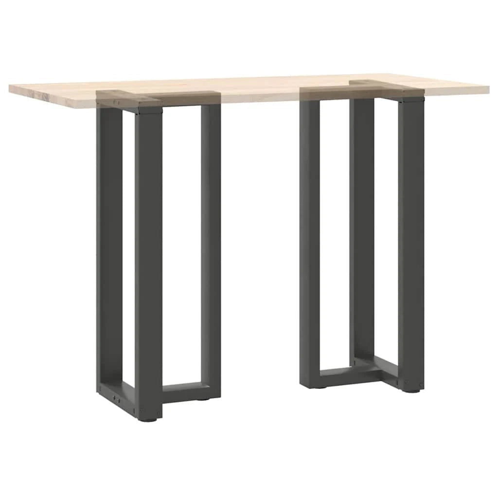 Set di 2 gambe per tavolo da bar a forma di T 40 x 35 x 100 cm con piedini regolabili design moderno in acciaio antracite 02_0057350