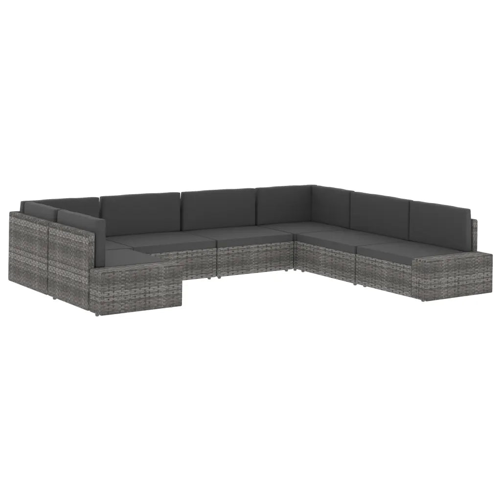 Seduta Centrale Modulare in Polyrattan Grigia 49518
