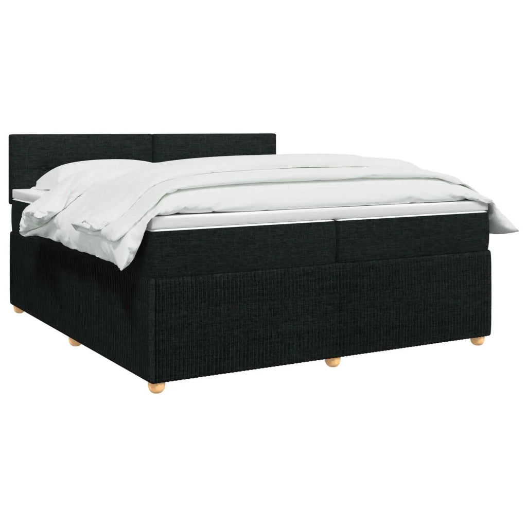 Letto box spring con materasso Nero 200 x 200 cm Tessuto 3451547