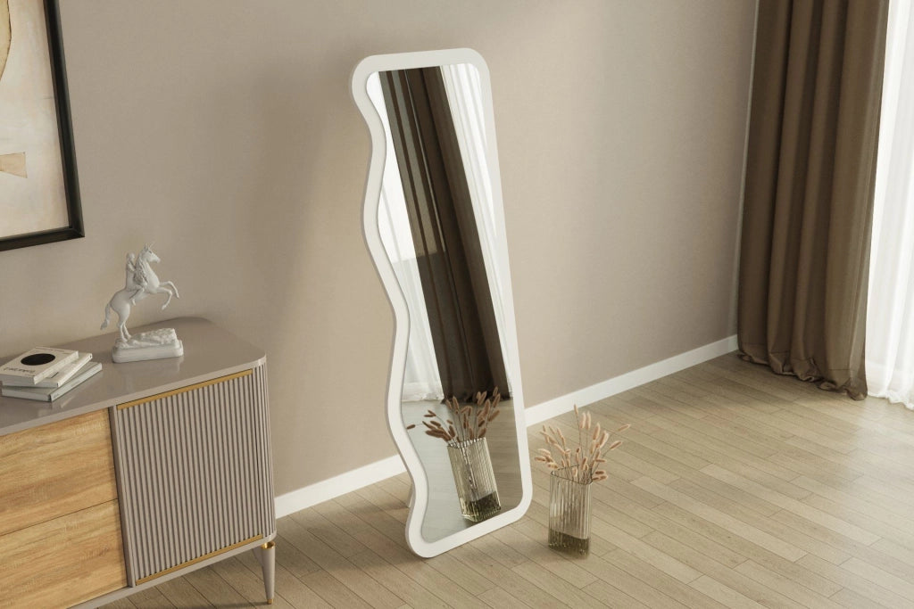 Specchio in legno "Asel" - 50 x 160 cm - Bianco