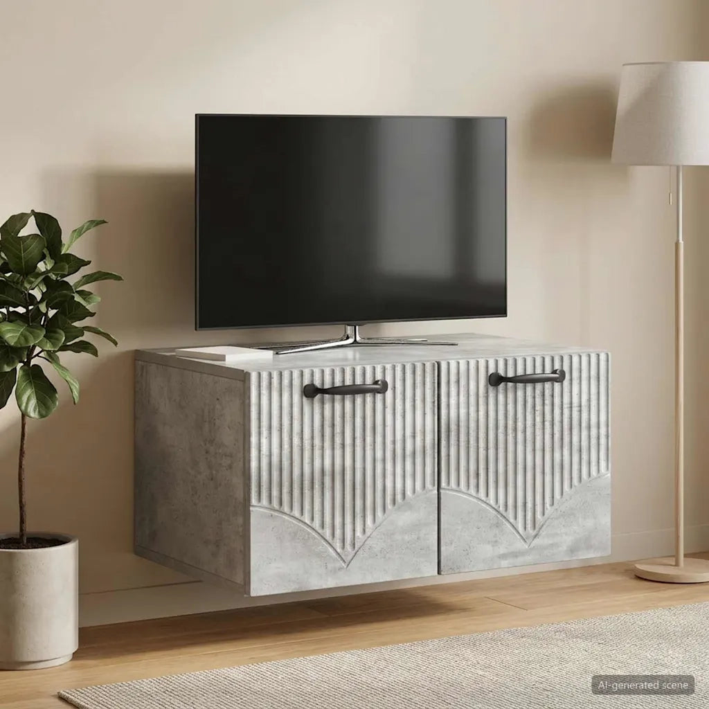Mobile Porta TV da Muro Grigio Cemento 59,5 x 41 x 30 cm 899018