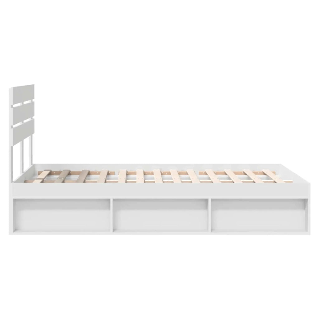 Letto matrimoniale | Letto per adulti | Struttura del letto Bianco 120 x 200 cm Pino massello