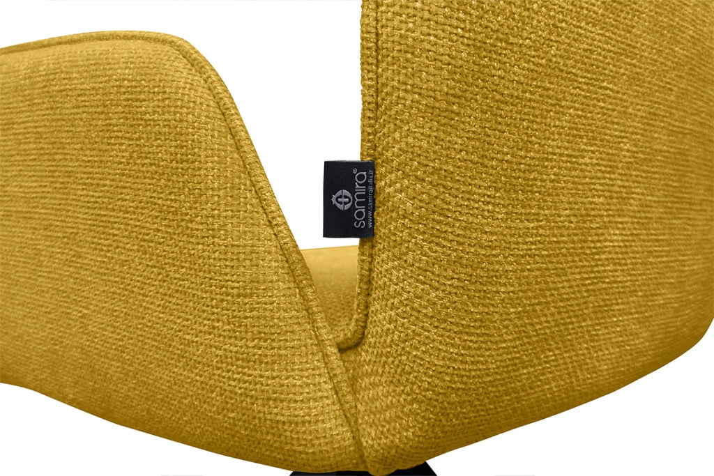Sedia ufficio in tessuto, poltrona girevole giallo senape – Oslo