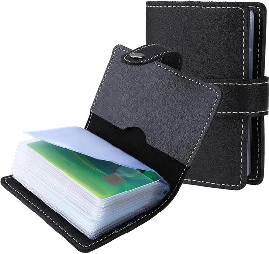 Portafoglio con alta capacità - Portamonete per 26 carte - Materiale in PU ecologico - Impermeabile e resistente agli urti - Design elegante e pratico - Tasche trasparenti