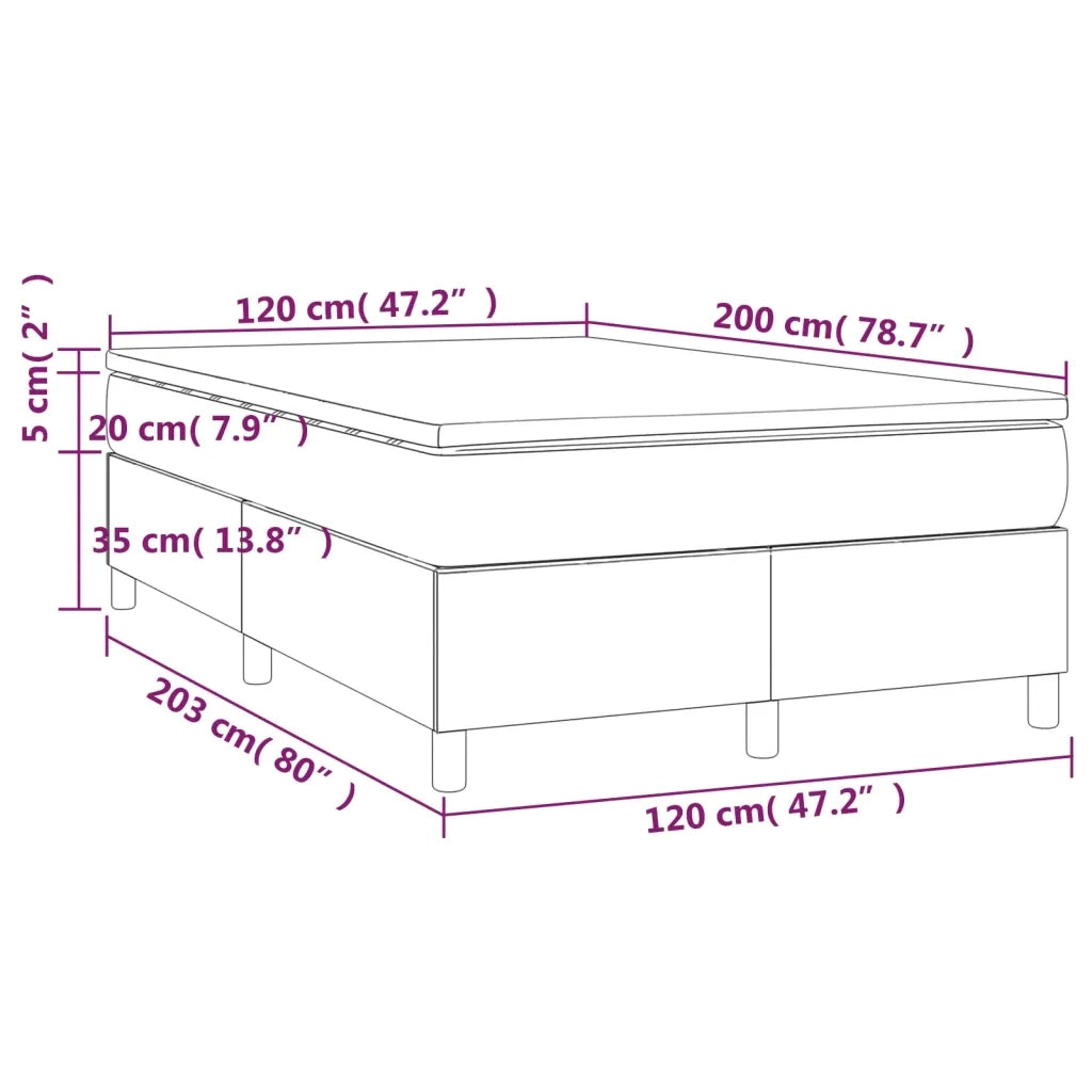 Giroletto a Molle con Materasso Marrone Scuro 120x200cm Tessuto 3144410