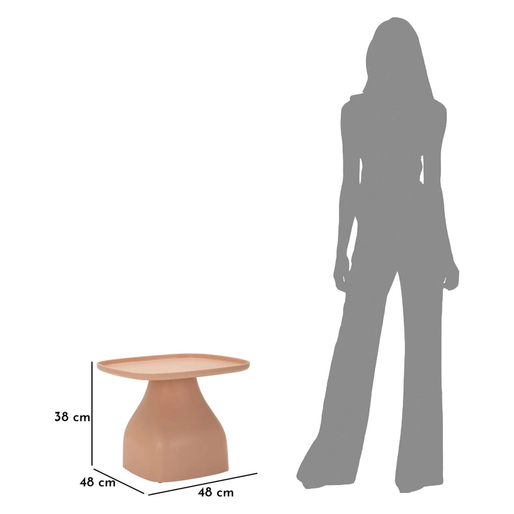 Inhamb, Tavolino da Salotto Adatto per Indoor/outdoor Angoli Arrotondati, 48x48x38h cm Rosa