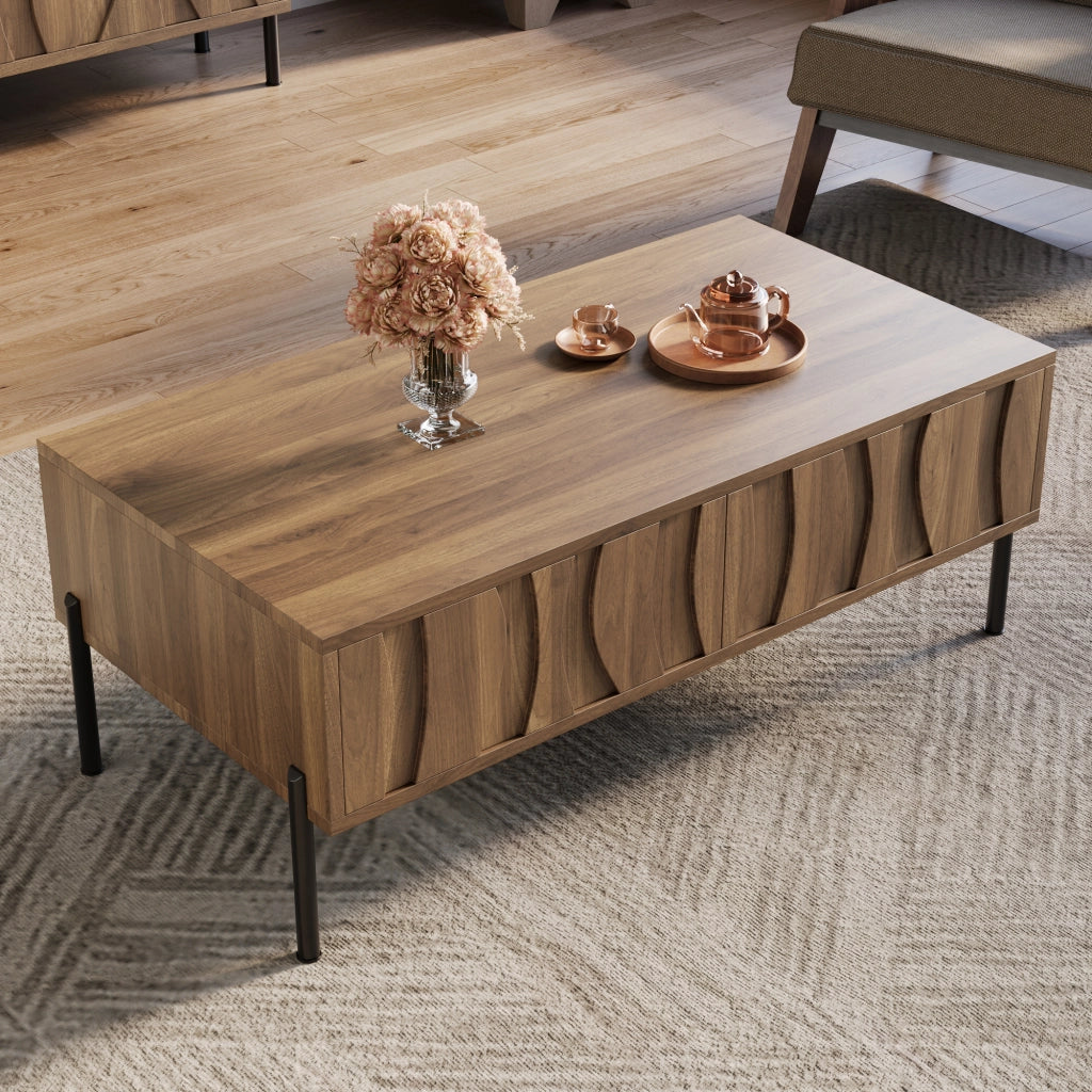 Tavolino da salotto moderno in stile retr¨° - Zephmum - 105x55x41 cm