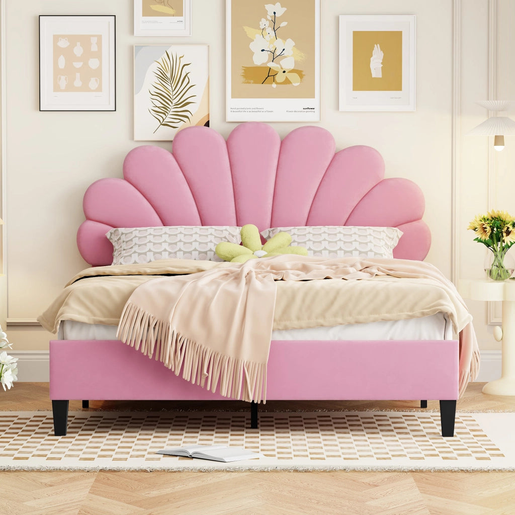 letto imbottito velluto rosa 140 x 200 cm