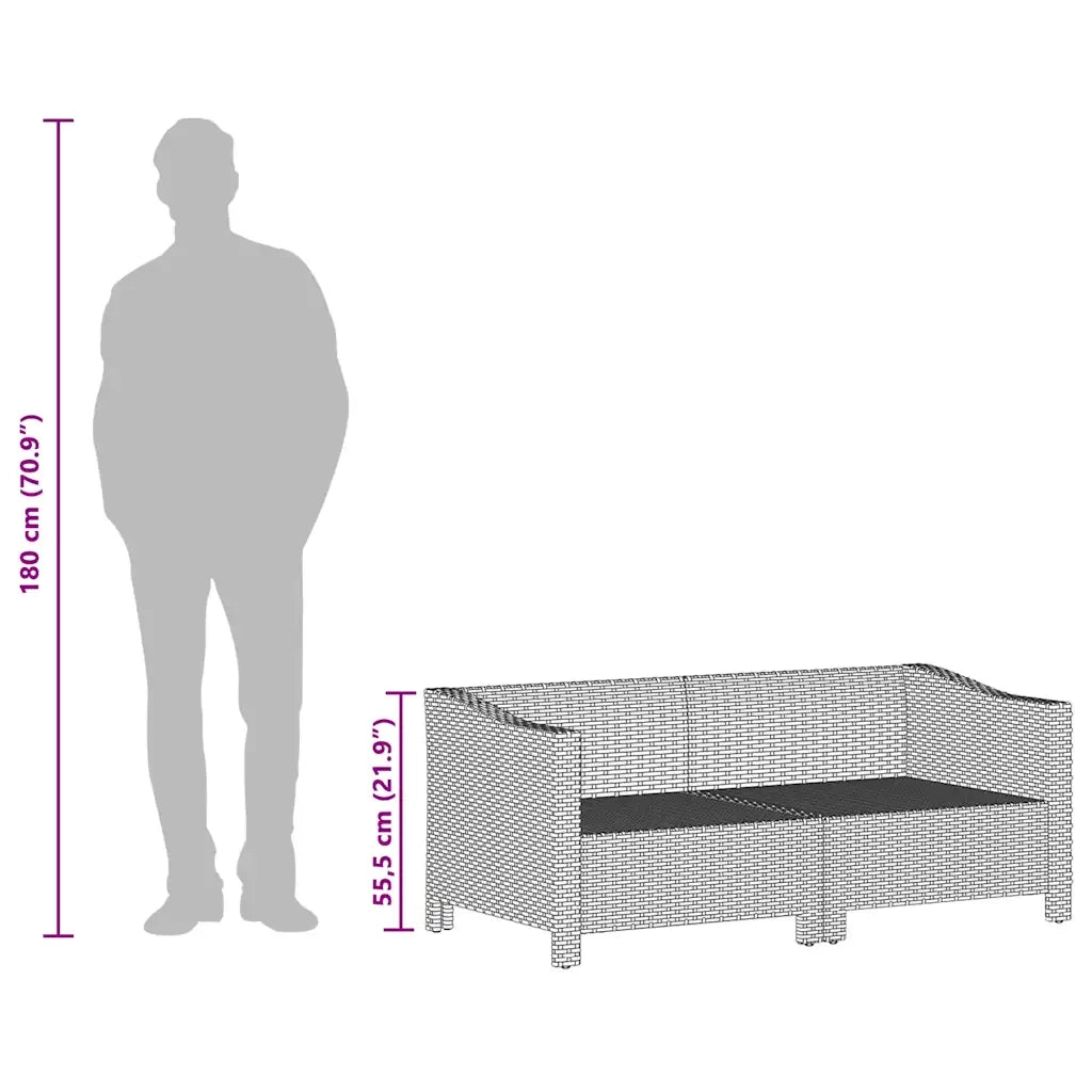 Set da giardino 4 pz | Set Salotto da Giardino con cuscini grigio in polyrattan