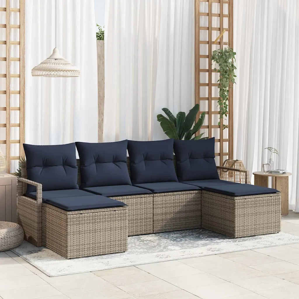 Set di divani 6 pcs Grigio polyrattan 3346495