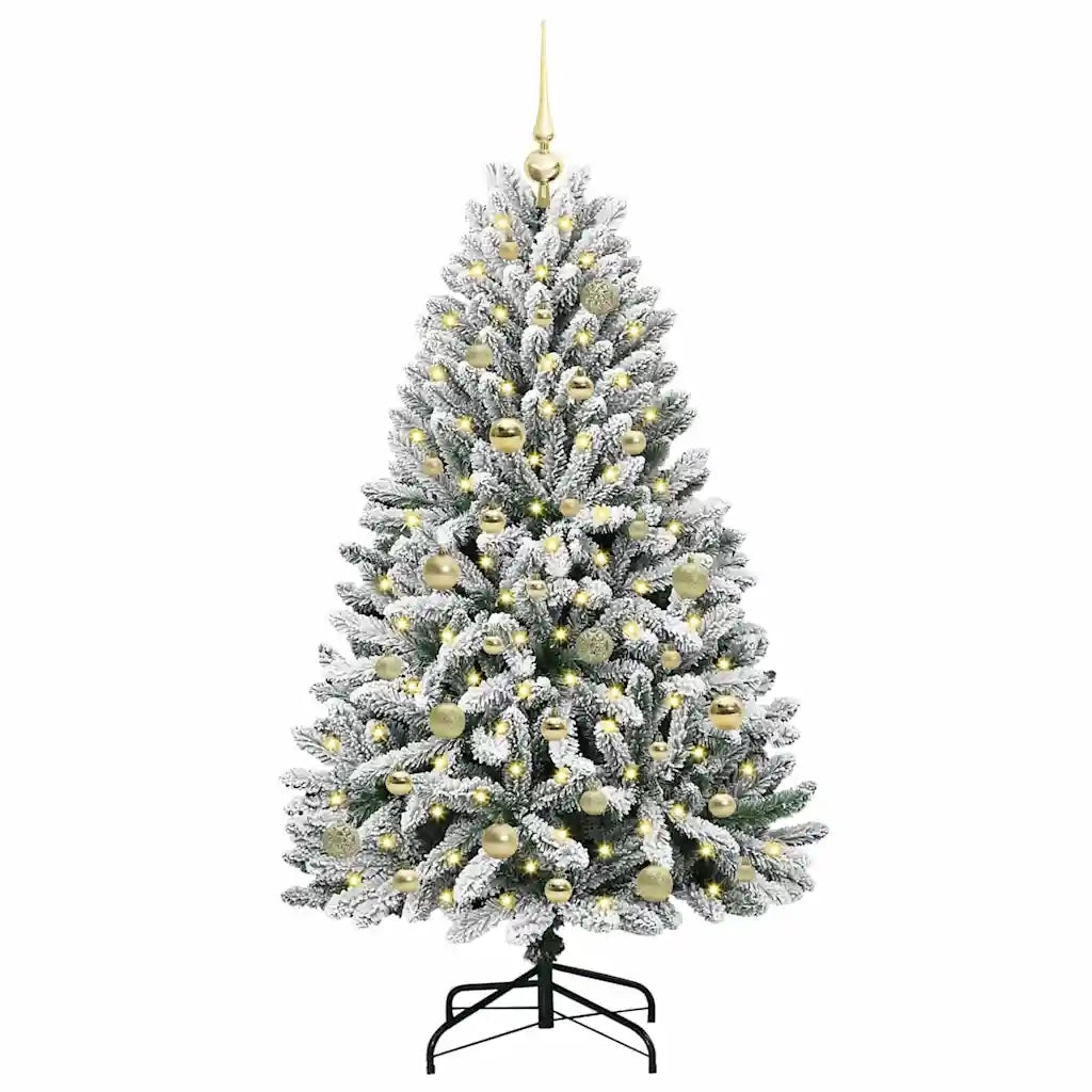 Albero di Natale artificiale con 150 LED Verde e Bianco 150 cm 3395743