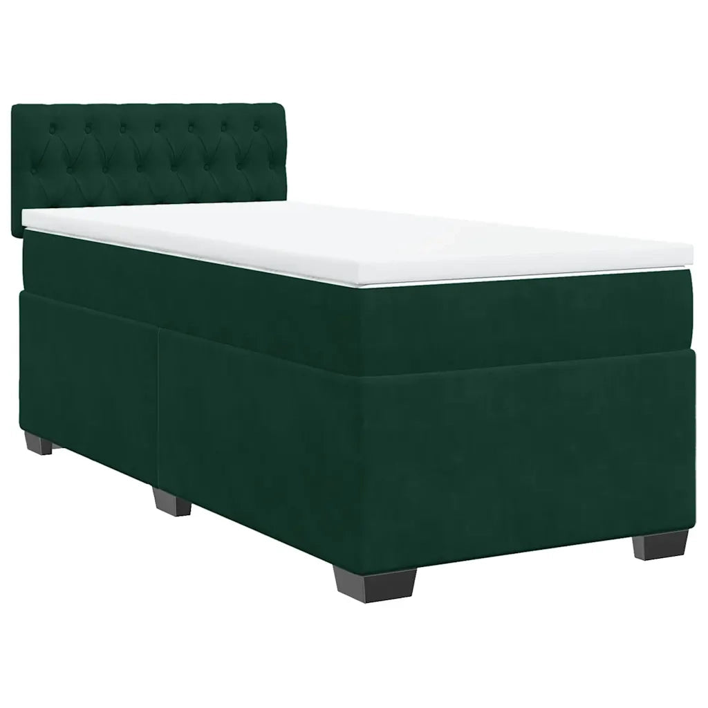 Giroletto a Molle con Materasso Verde Scuro 100x200 cm Velluto 3288543