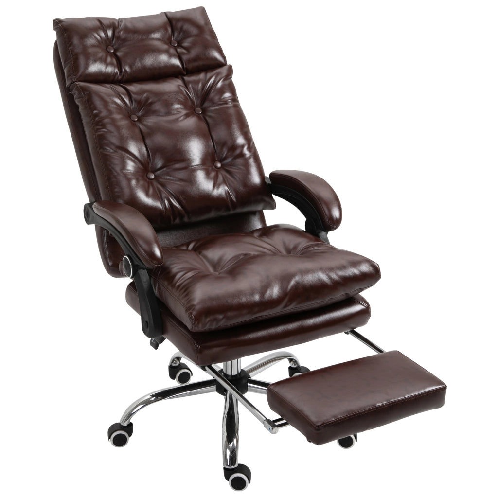 Sedia da ufficio ergonomica ¨C zephmum ¨C regolabile in altezza schienale inclinabile poggiapiedi retrattile marrone