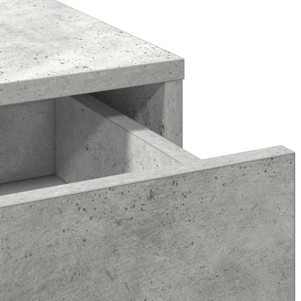 Toeletta | Tavolo da Trucco con cassetto 3 pz Grigio Legno multistrato