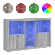 Credenza | Madia | Buffet da pranzo | Armadio da pranzo con Luci LED Grigio Sonoma 162x37x100 cm