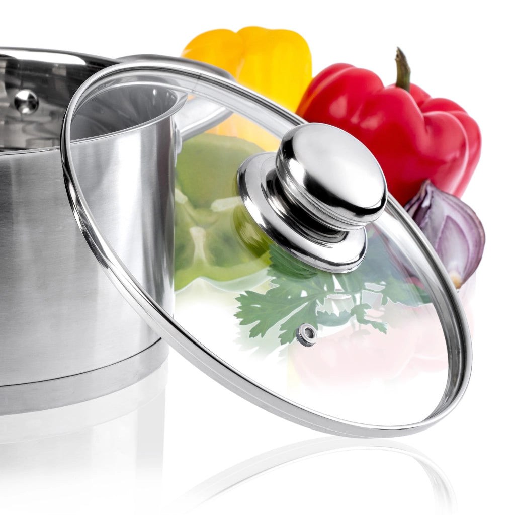 Coperchio in vetro KADAX da 18 cm, universale, resistente al calore, per pentole e padelle.