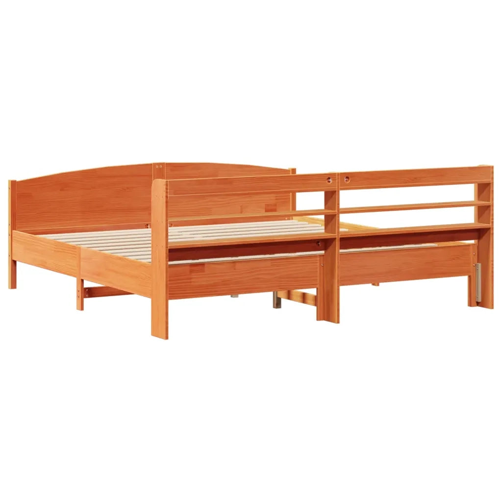 Letto senza Materasso Marrone Cera 180x200 cm in Legno di Pino