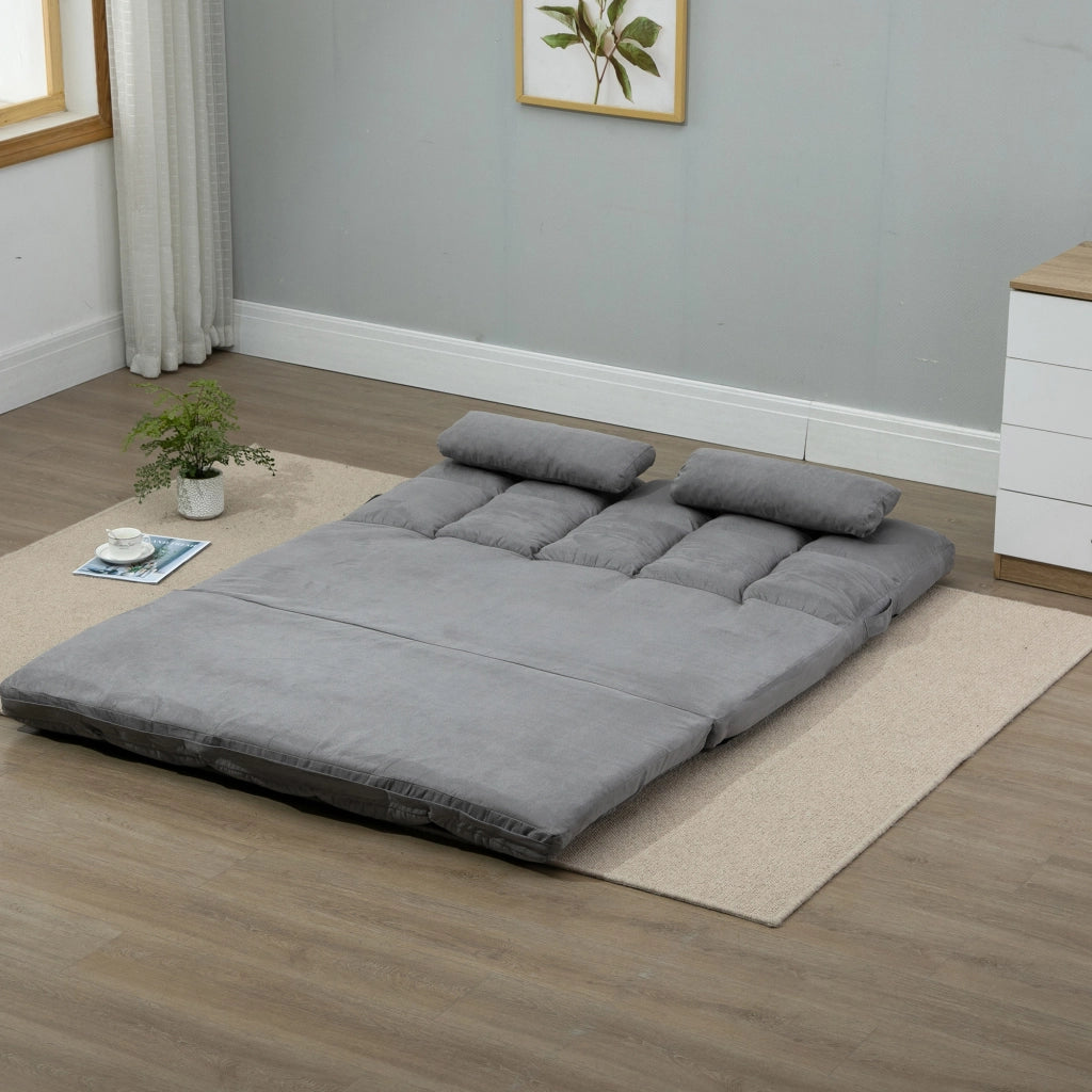 Divano Letto 2 Posti Reclinabile ¨C Xylo ¨C Tessuto Grigio Chiaro 130x73x60 cm