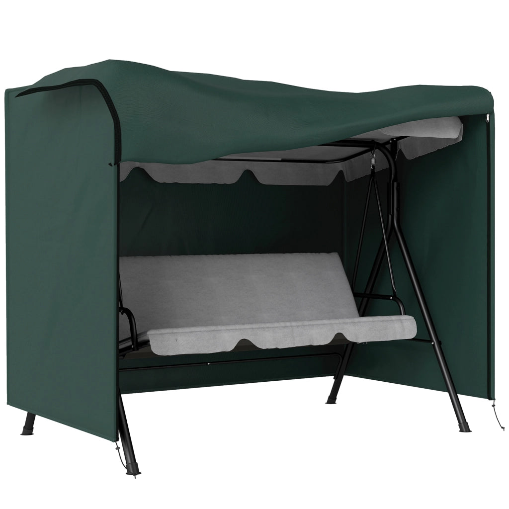Poltrona a dondolo da giardino ¨C Minimal ¨C Verde scuro polyrattan 205x124x164 cm