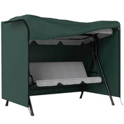 Poltrona a dondolo da giardino ¨C Minimal ¨C Verde scuro polyrattan 205x124x164 cm
