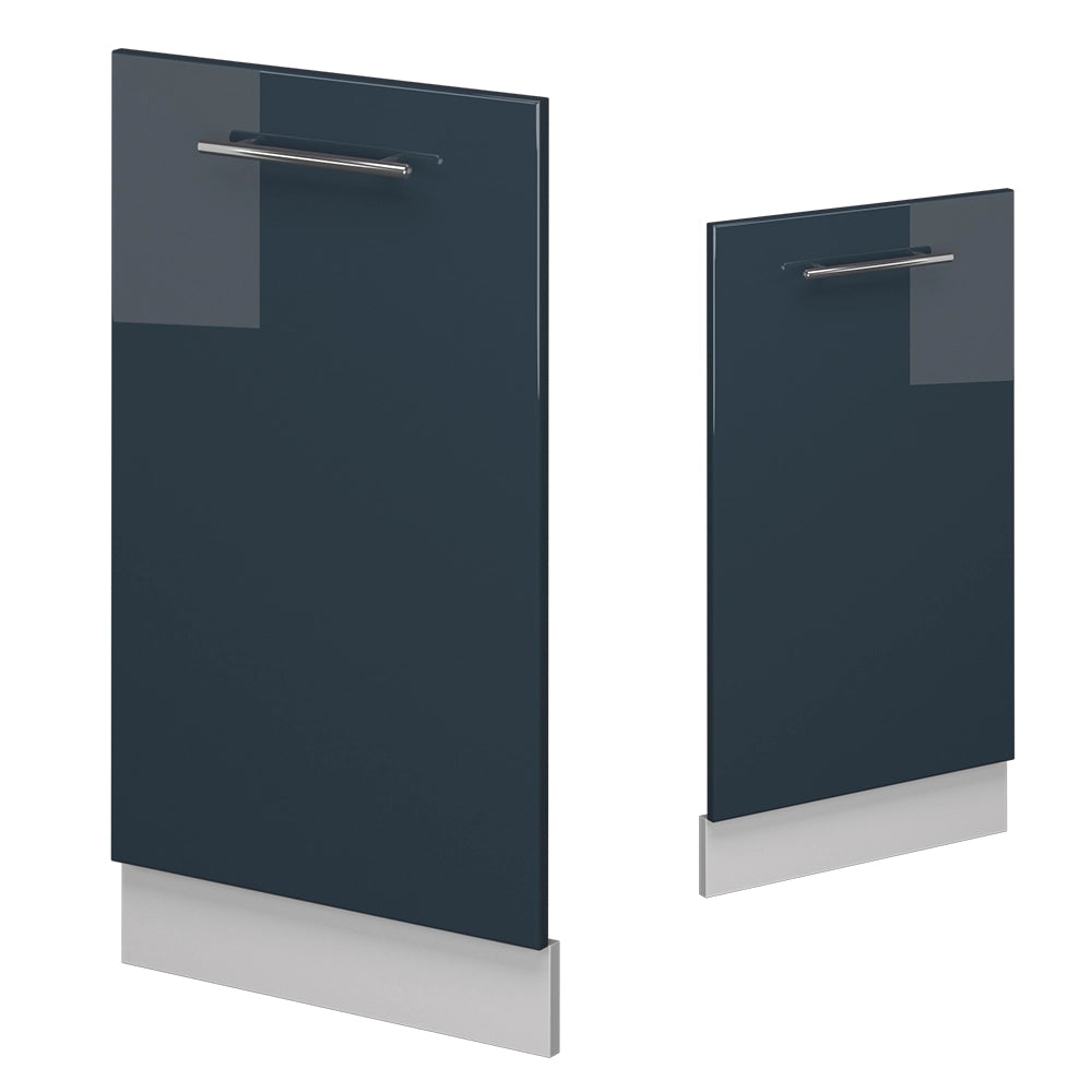 Pannello frontale della lavastoviglie Fame-Line Blu scuro lucido/Bianco 45 cm, PL Rovere Vicco