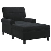 Chaise Lounge | Sedia a Sdraio con cuscino Nero 91 x 157 x 91 cm Velluto CFW2688990