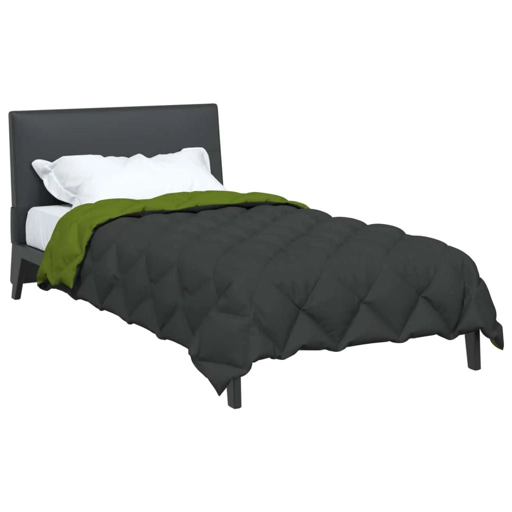 Piumone | Duvet Invernale Verde e Antracite 135 x 200 cm Microfibra
