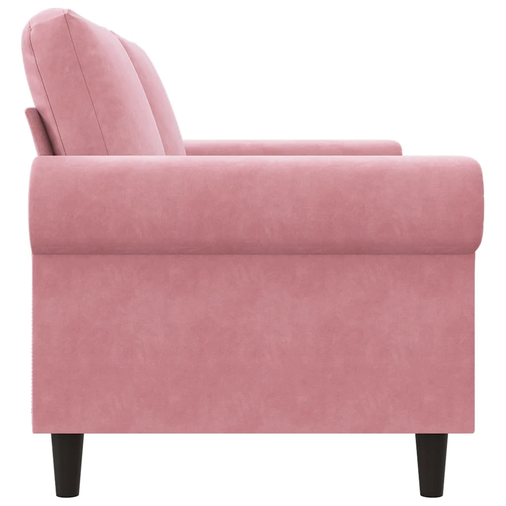 Divano a 2 Posti-Sofa 2 Posti Rosa 140 cm in Velluto 230928