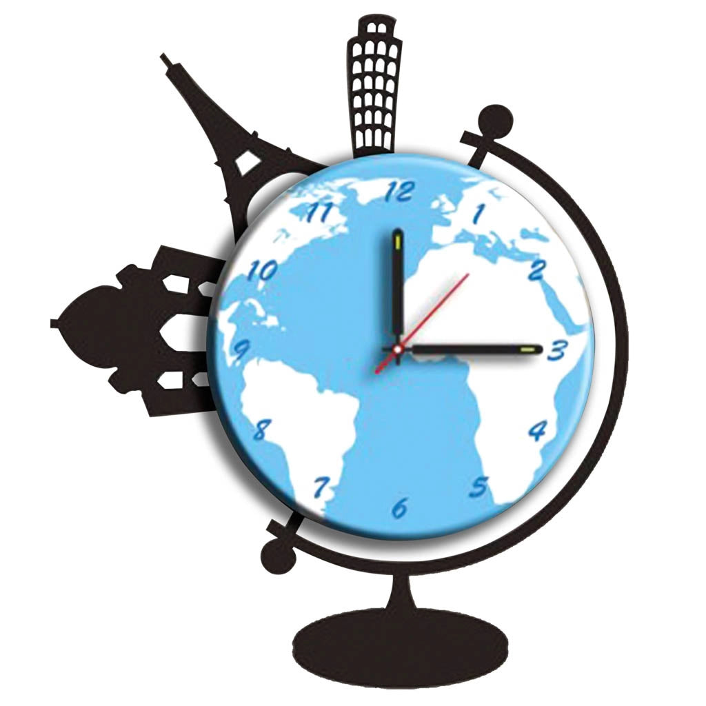 Kit orologio in vinile blu 40x48cm