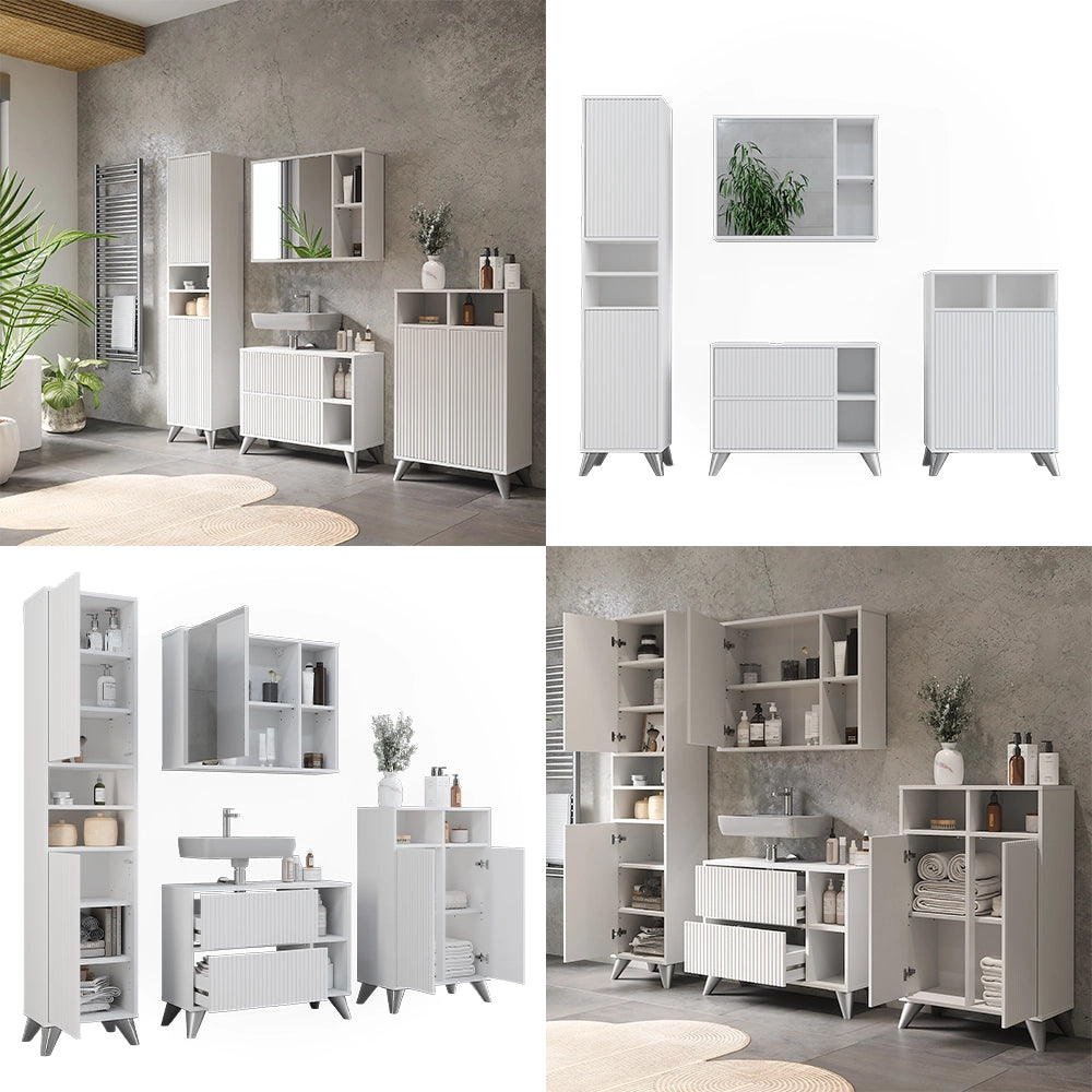 Vicco Set di mobili da bagno Bianco Set 4