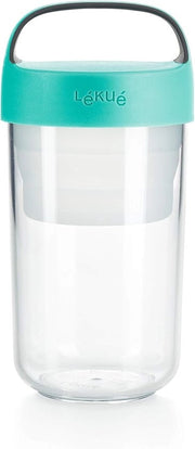 Contenitore a prova d'aria per alimenti - ideale per snack - 600 ml - azzurro turquesa