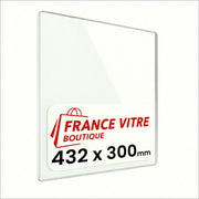 432 x 300 x 4 mm - Vetro per stufa a legna - vetro camino di ricambio - vetro per caminetto resistente al fuoco - France Vitre