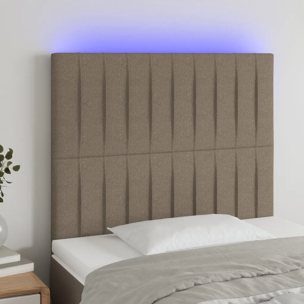 Testiera | Testata a LED tortora 90x5x118/128 cm in Tessuto