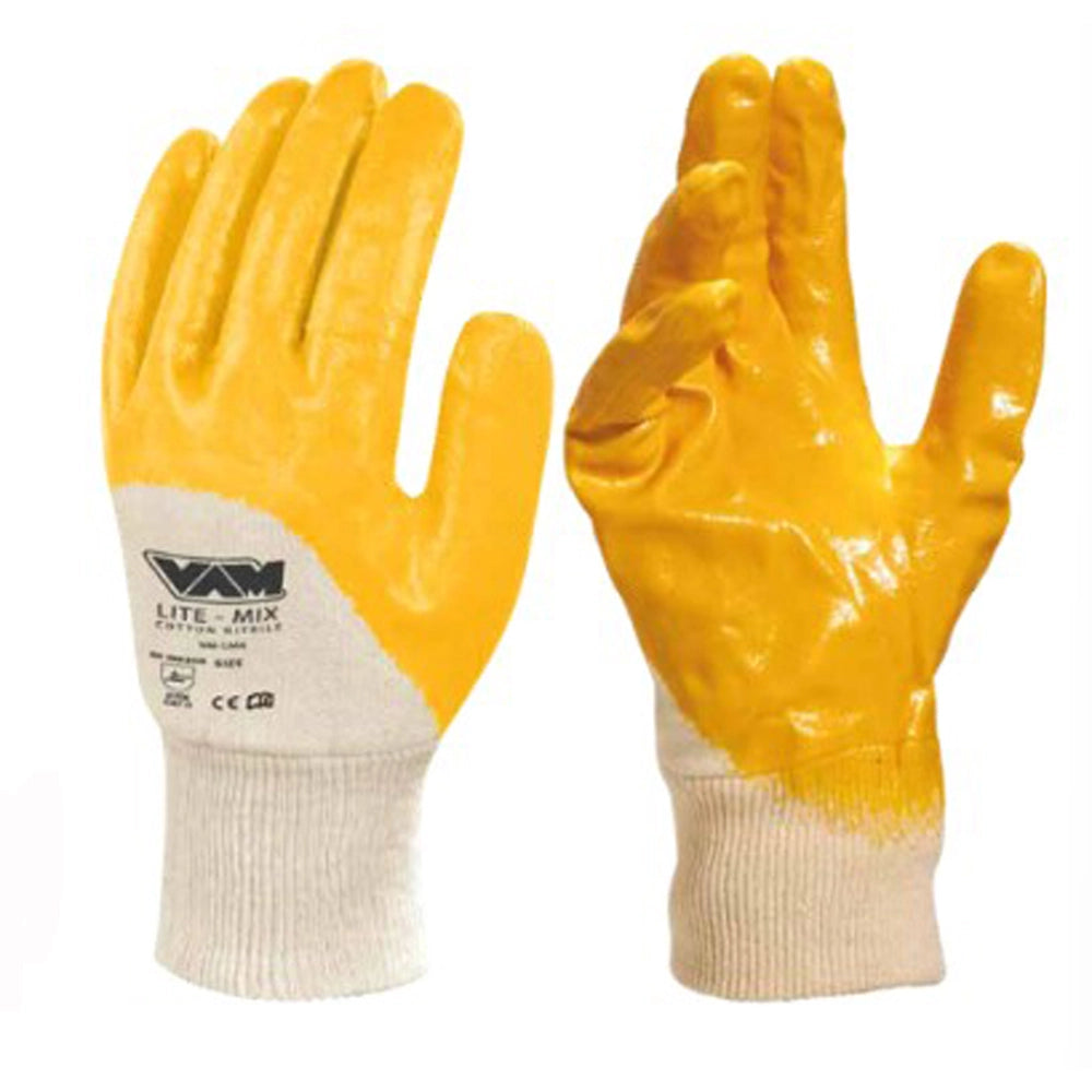 GUANTI DA LAVORO "LITE MIX" COTONE SPALMATO IN NITRILE GIALLO 12 PAIA TG.XL MED NM-LMN_XL