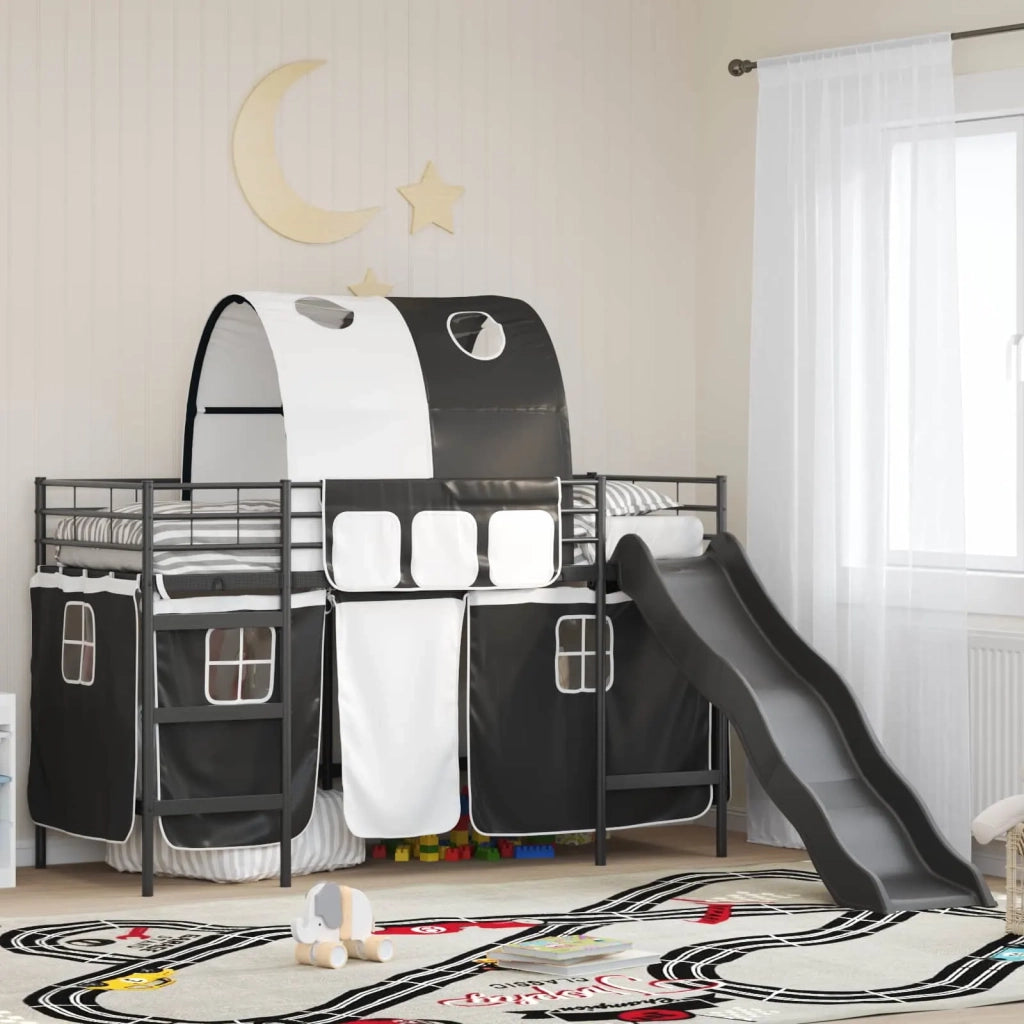 Struttura del letto loft per bambini Nero 75 x 190 cm Metallo 42020829
