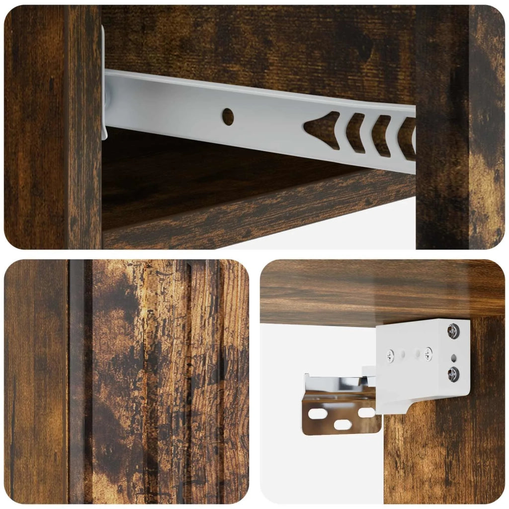 Tavolino da Parete Laterale | Tavolo laterale | Tavolino Rovere Fumo 87,5 x 34,5 x 17 cm