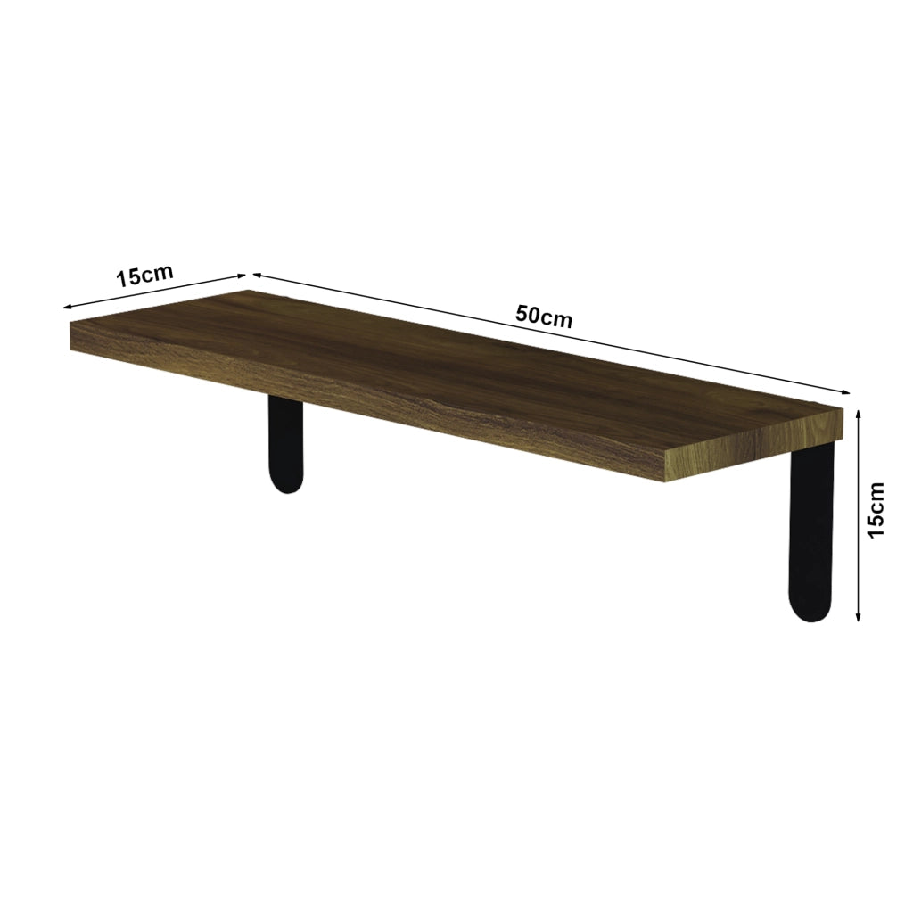 Set Frogn di 5 Mensole da Parete con Piani in Effetto Legno 50 x 15 cm [en.casa]
