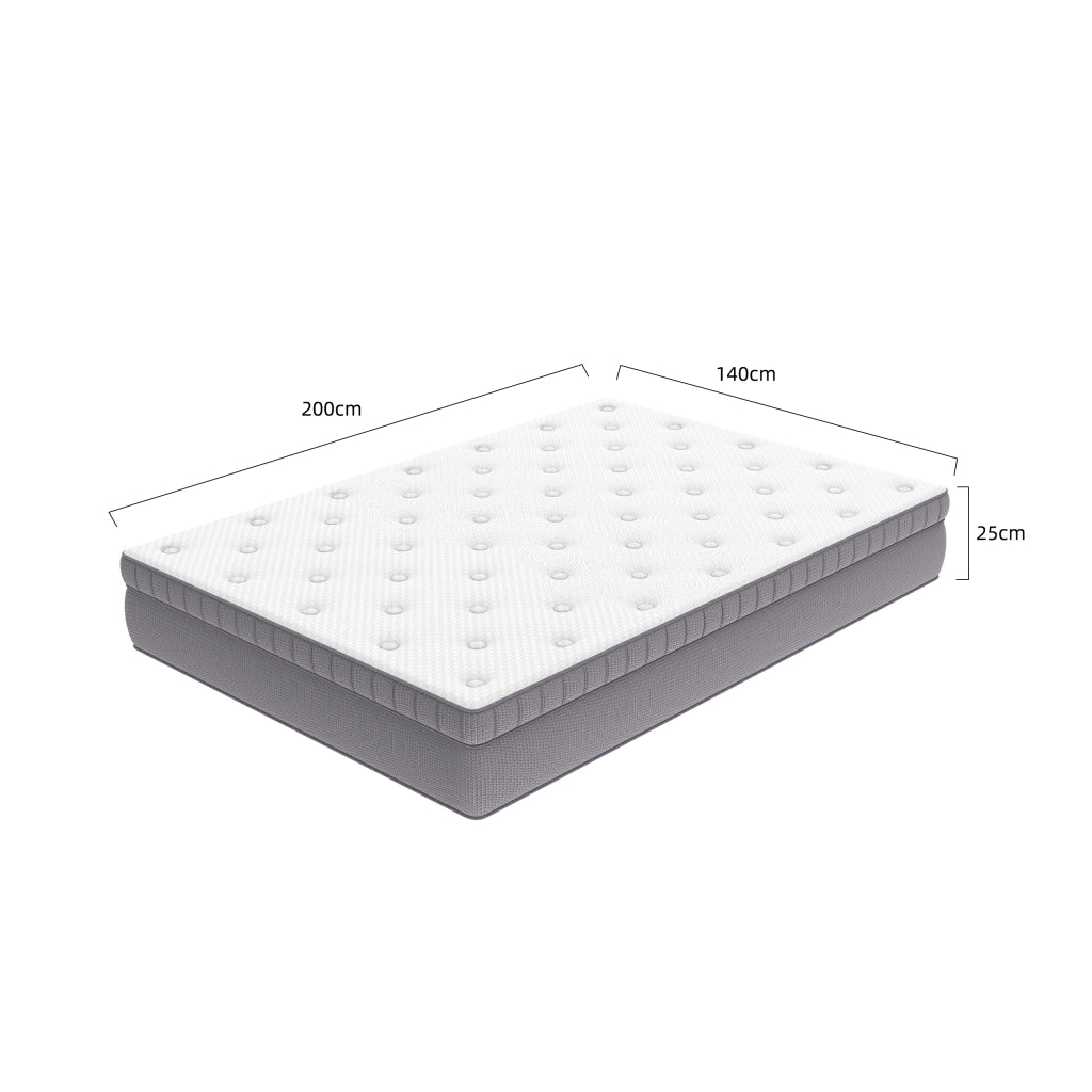 Materasso Matrimoniale 140x200 Molle insacchettate 7 Zone differenziate - Altezza 25 cm