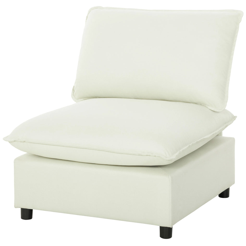 Poltrona moderna senza braccioli ¨C Xylo ¨C tessuto crema, seduta larga 146x85x78cm