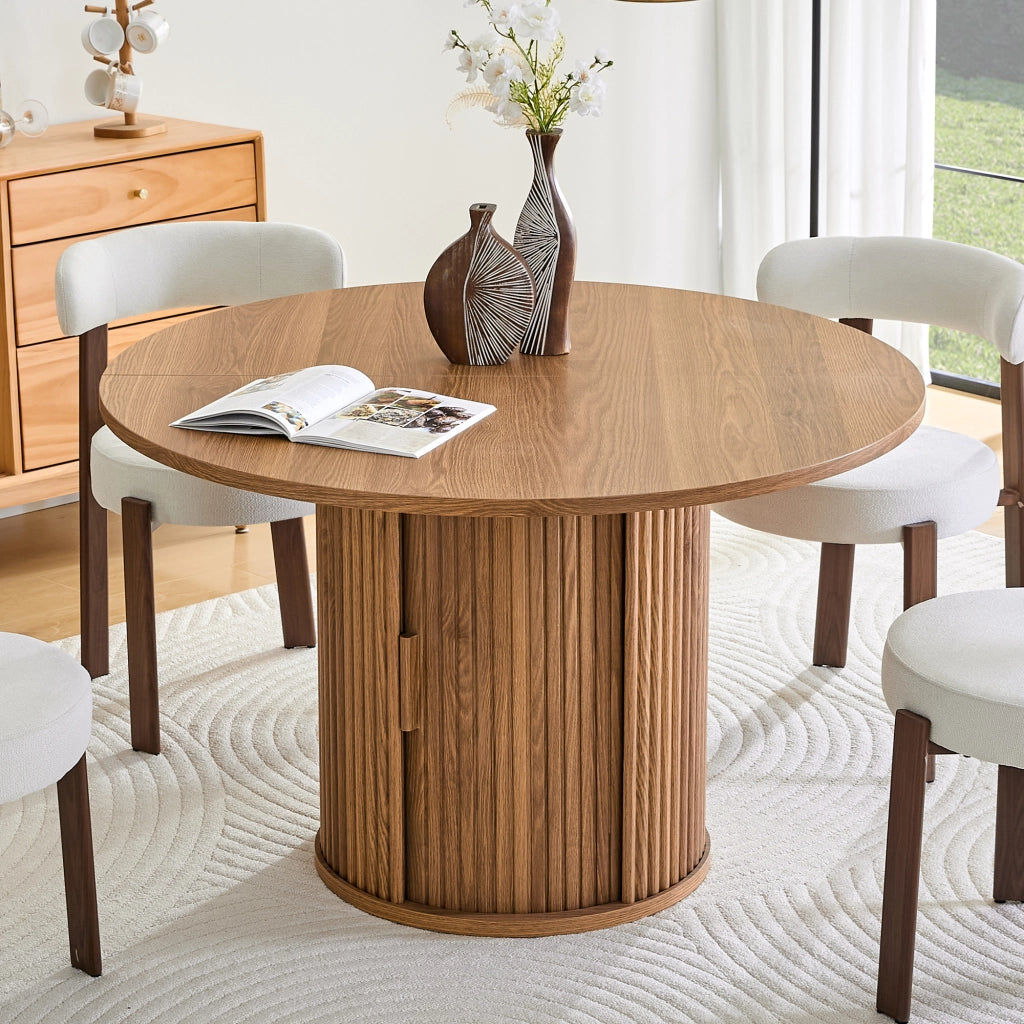 Tavolo da Pranzo Rotondo 120 cm per 4-6 Persone ¨C Xylo ¨C Legno, Stile Country, Cucina
