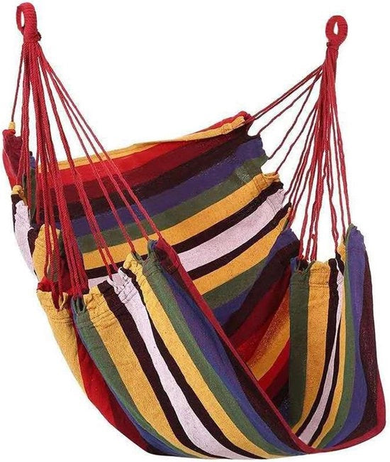 Sedia a Sospensione Colorata Sedia a Dondolo con Cinturino Grande Sedia a Sospensione per Patio Sedia a Dondolo Super Comoda e Sostenibile per Interno/Esterno Camera da Letto Giardino