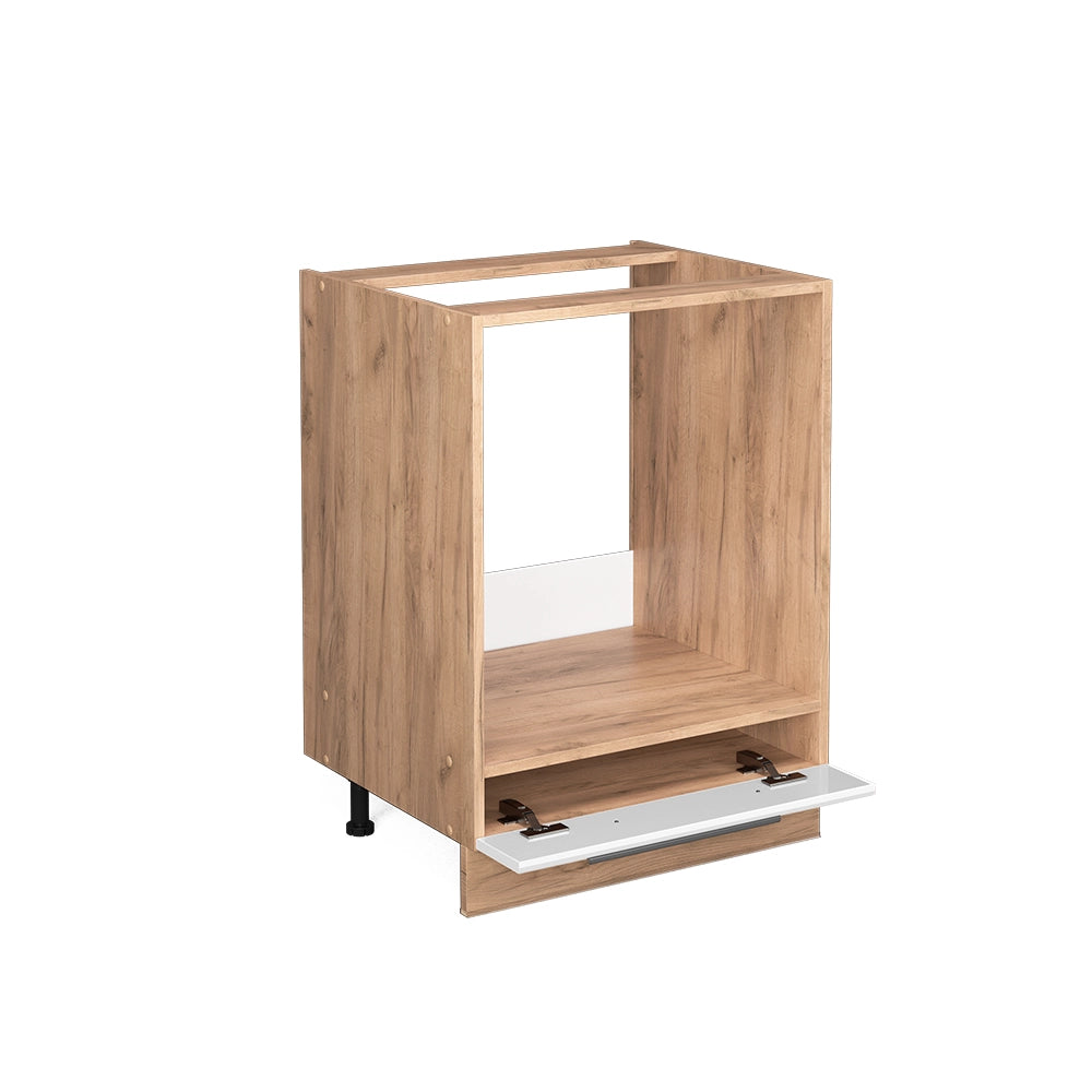 Mobile per forno da incasso Fame-Line Bianco lucido/Rovere dorato 60 cm, PL Marmo Vicco
