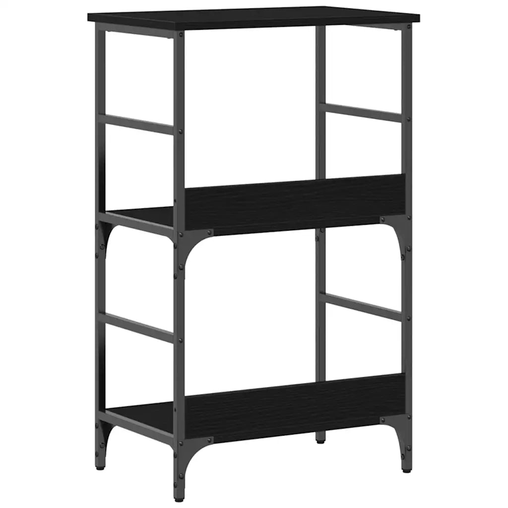 Libreria-Scaffale per Libri-Mobile di Stoccaggio Rovere Nero 50 x 33 x 82 cm Legno multistrato