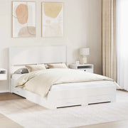 Struttura del letto con stoccaggio e testata Bianco 3414445